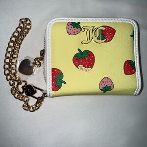 Juicy Couture Yellow Wallet with Strawberry Design